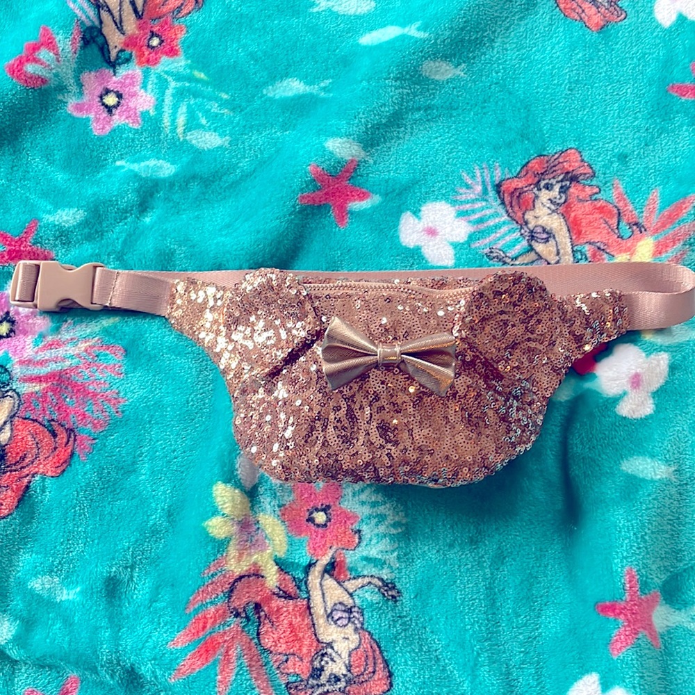 Loungefly Disney Park Rose Gold Minnie Mouse Ears Fanny Pack Waist Bag